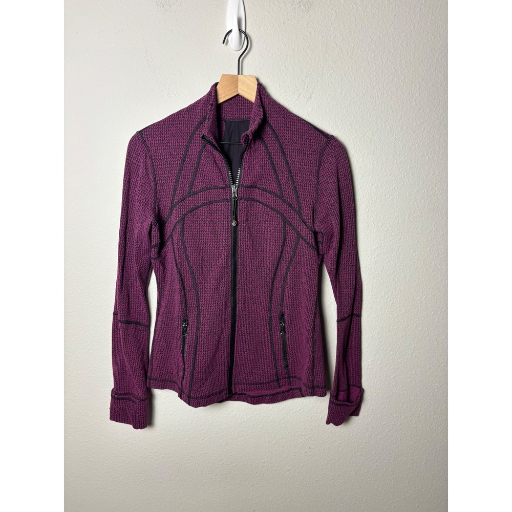 ☀️Lululemon Define Jacket Tiny Tooth Deep Fuchsia Black Textured Size 10